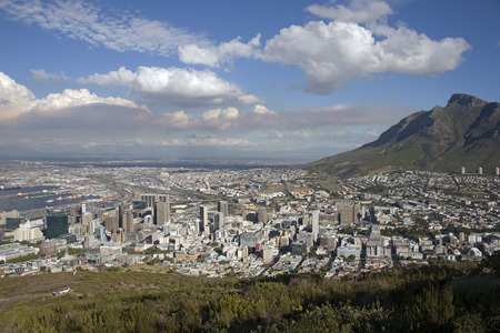 City centre Cape Town below Table Mountain South Africaのeditorial素材