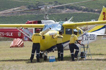 Fire fighting aircraft at Stellenbosch used in fire fighting in tne Western cape South Africaのeditorial素材