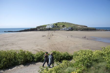 Burgh Island of the English coast in south Devon England UKの写真素材