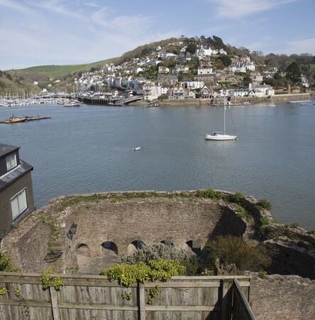 Bayards Cove Fort overlooks River Dart Devon UKの写真素材