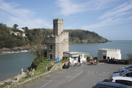 Dartmouth Castle overlooks the River Dart at Dartmouth Devon UKのeditorial素材