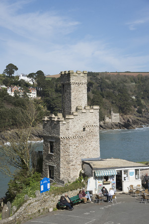 Dartmouth Castle overlooks the River Dart at Dartmouth Devon UKのeditorial素材