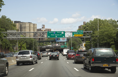 Busy traffic traveling out of New York, USA