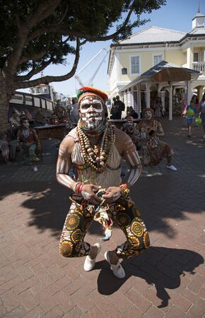 African male dancer on the V&A Waterfront in Cape Town S Africa