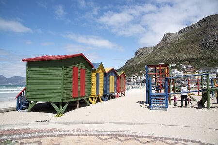 Children's playground on the beach at Muizenberg near Cape Town S Africaのeditorial素材