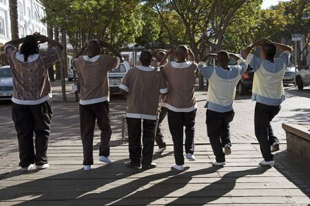 African male dancers stomping the boards in Cape Town South Africaのeditorial素材