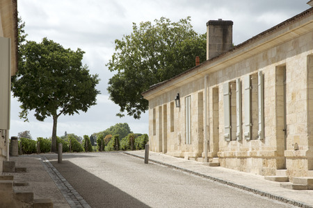 Margaux France - August 2016 - Historic outbuildings housing offices at the Chateau Margaux winery in the Medoc region of Bordeaux Franceのeditorial素材