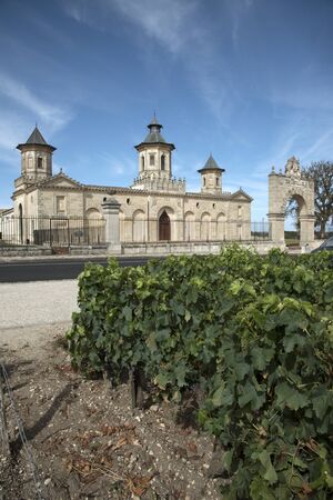 Saint Estephe Bordeaux France - August 2016 - The historic Chateau Cos d'Estournel situated along the wine route of Saint Estephe in the Bordeaux region of Franceのeditorial素材