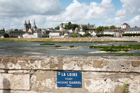 Blois an historic city viewed across the River Loire in the Loire valley region of Franceのeditorial素材