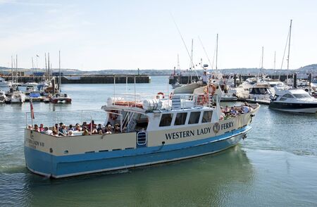 The passenger ferry Western Lady III which operates in the summer season between seaside towns of Brixham and Torquay. The ferryboat is seen here in Torquayのeditorial素材