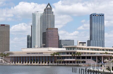 The Tampa Convention Center building on the waterfront downtown Tampa Florida USA. April 2017のeditorial素材