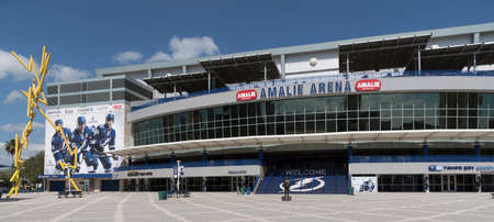 The Amalie Arena main entrance downtown Tampa Florida USA. April 2017のeditorial素材