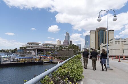 Business people in caual dress in downtown Tampa Florida USA. April 2017のeditorial素材