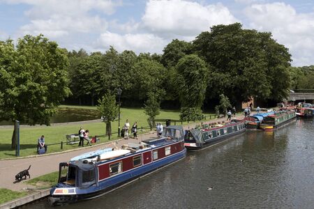 Newbury Berkshire UK 11th June 2017 Boaters Christan Fellowship Boats of Hope on a weekend misson along the Kennet and Avon Canal at Newbury in Berkshire England.のeditorial素材