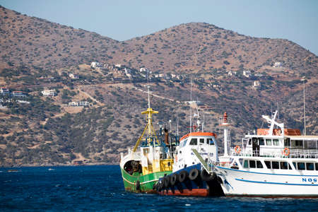 Port of Agios Nikolaos, crete,Greece. October 2017.のeditorial素材
