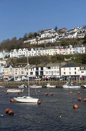 East Looe, Cornwall, England, UK. Fishing and pleasure boats at this popular coastal town in the west country. February 2018のeditorial素材