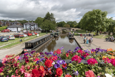 Llangollen Canal at Trevor Basin, Denbighshire, North East Wales.