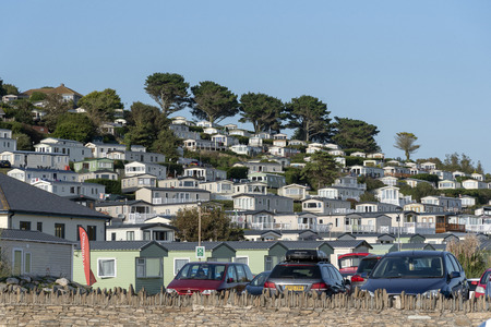 Holiday homes and caravans at Challaborough, South Devon, England UK