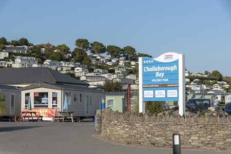 Holiday homes and caravans at Challaborough, South Devon, England UKのeditorial素材