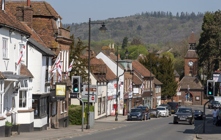 Wendover, Buckinghamshire, England, UK. April 2019. High Street, Wendover in The Chiltern Hills...
