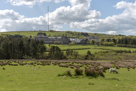 Princetown, Dartmoor, Devon, England, UK. May 2019. HM Prison Dartmoor a category C men's prison built of granite in the Dartmoor National Park.のeditorial素材