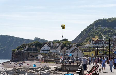 Sidmouth, Devon, England, UK. July 2019.  Sidmouth a popular holiday resort in East Devon. Hang...