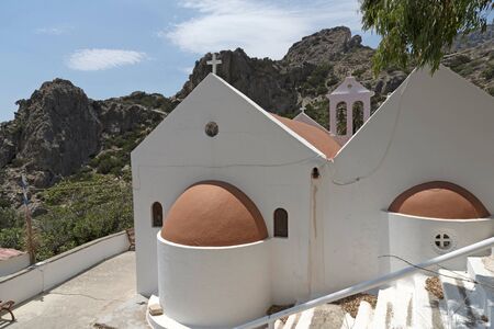 Crete, Greece. June 2019.  The monastery of the  All Holy Virgin at Paplinou in the mountains above Ierapetra in the south of the island.のeditorial素材