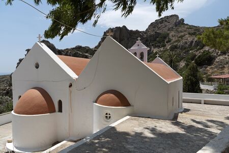 Crete, Greece. June 2019.  The monastery of the  All Holy Virgin at Paplinou in the mountains above Ierapetra in the south of the island.のeditorial素材