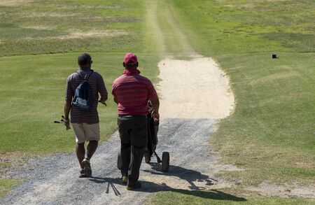 Ceres, Western Cape, South Africa. Dec 2019. Golfers playing golf on the  course  at Ceres Golf Club.のeditorial素材