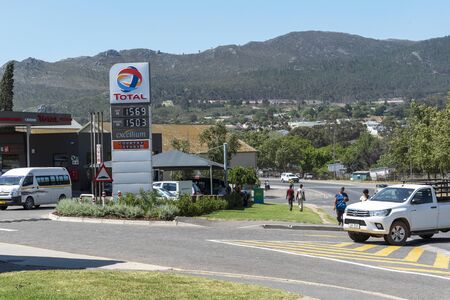 Caledon, Western Cape, South Africa. Dec 2019.  Fuel filling station edge of this town, located in the Overberg region.のeditorial素材