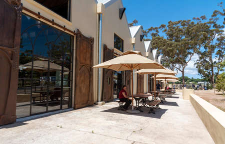 Elgin, Western Cape, South Africa. Dec 2019. Elgin station in the Overberg region of the Western cape. Exterior of Elgin Railway Market building formerly an apple warehouse.のeditorial素材