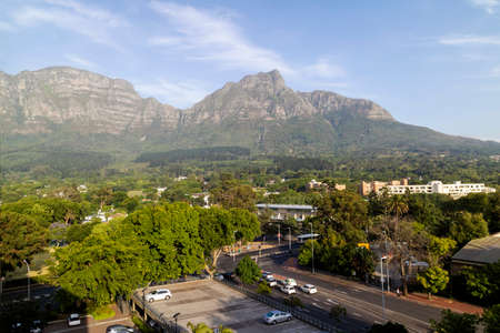 Newlands, Cape Town, South Africa. Dec 2019.  Newlands a Cape Town suburb looking towards Table Mountain.のeditorial素材