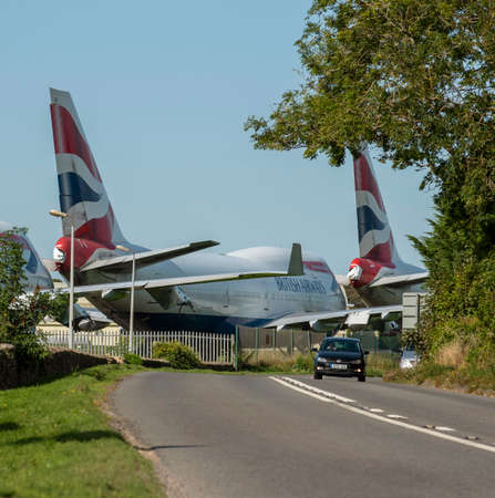 Kemble, Gloucestershire, England, UK. 2020. British Airways 747 aircraft lines up for disassembly at...