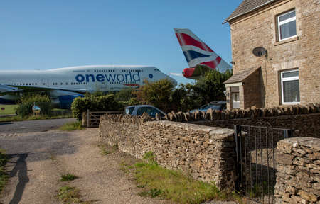 Kemble, Gloucestershire, England, UK. 2020.  BA 747 passenger jet in line for disassembly at...