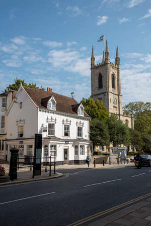 Windsor, Berkshire, England, UK. 2020. St John the Baptist parish church on High Street Windsor,...