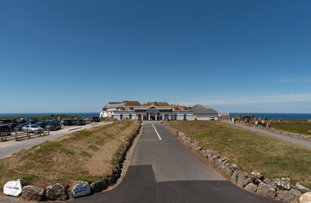 Lands End, Cornwall, England, UK. 2022. Lands End a famous tourist attraction on the Cornish coast.のeditorial素材