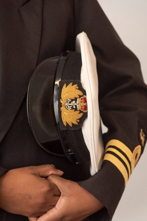 England United Kingdom. 25.01. 2025. Female officer wearing insignia of a Lieutenant Commander.