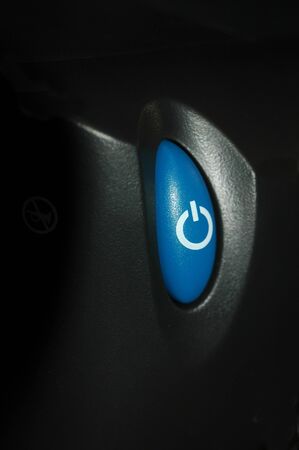 blue on/off switch on computer equipment