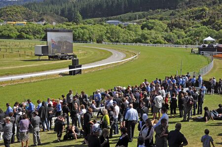 Greymouth, New Zealand -  November 2010 - crowds at the Pike River Memorial Service, held in honour of the 29 men killed in the Pike River Mine near Greymouth, 2010のeditorial素材