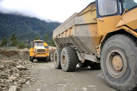 A 30 ton dump truck working at a construction site in Westlandの写真素材