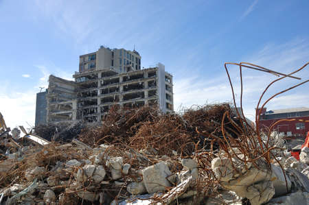 CHRISTCHURCH, NEW ZEALAND, NOVEMBER 16, 2012 - Piles of rubble in Christchurch, South Island, New Zealand, since the big earthquakeのeditorial素材