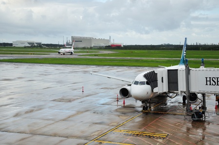 BRISBANE, AUSTRALIA: MARCH 8: commercial airliners on the tarmac on 8-3-2013 at Brisbane...