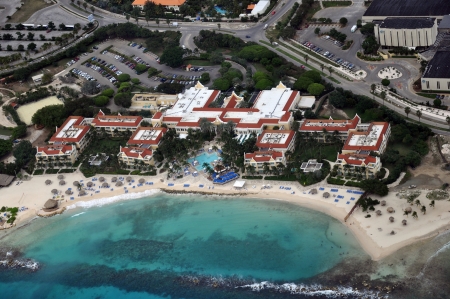 Tourist resorts on the island of Curacao in the Caribbeanの写真素材