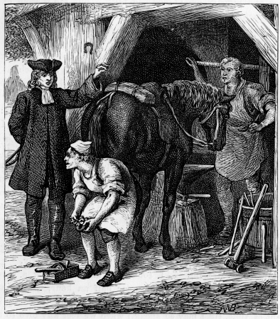 John Wesley and the farrier; engraving from Selections from the Journal of John Wesley, 1891のeditorial素材