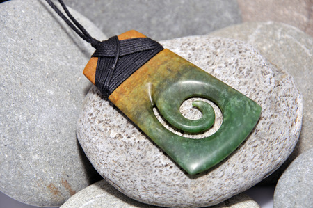 jade adze pendant made from Westland pounamu, West Coast, South Island, New Zealand