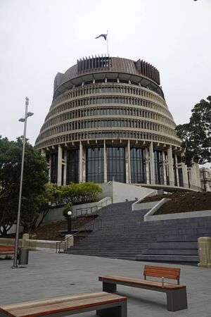 WELLINGTON, NEW ZEALAND, JULY 27, 2015: The seat of New Zealand Government, Parliament House in Wellington, New Zealandのeditorial素材