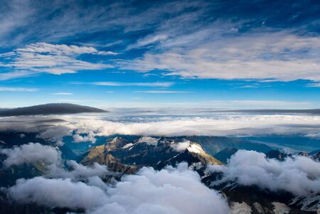 aerial view of mt. cook national park, new zealandの写真素材