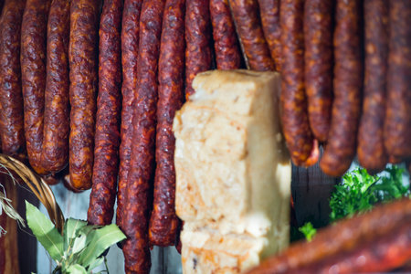 Still life of meat productsの写真素材