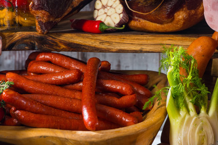 Still life of meat productsの写真素材