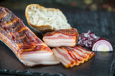 smoked baconの写真素材
